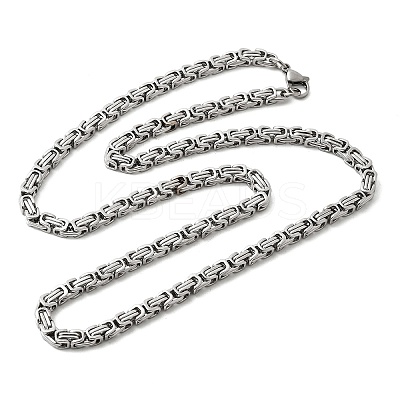 Non-Tarnish 201 Stainless Steel Byzantine Chain Necklaces NJEW-V0313-02-1