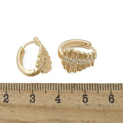 Brass Clear Cubic Zirconia Hoop Earrings EJEW-Q014-17G-1