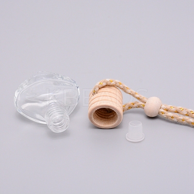 Car Hanging Air Freshener Bicone Shape Glass Bottles DJEW-WH0007-30-1