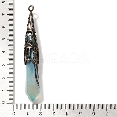 Natural Banded Agate(Dyed & Heated) Pointed Big Pendants G-P560-02R-19-1