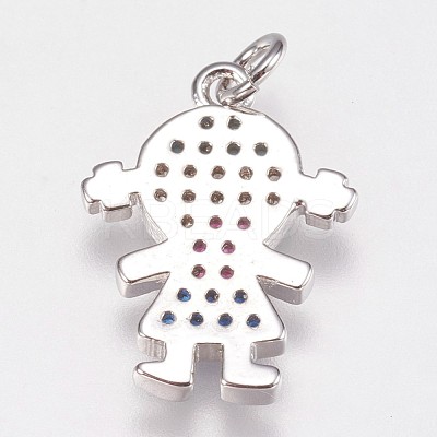 Brass Micro Pave Cubic Zirconia Pendants KK-I614-062P-1