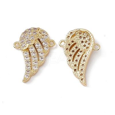 Brass Micro Pave Cubic Zirconia Connector Charms KK-E068-VC079-1