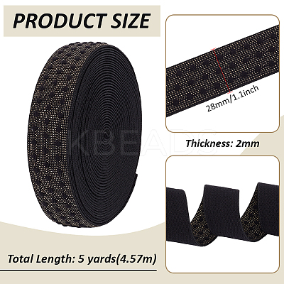 5 Yards Embroidery Flat Polyester Elastic Cord/Band OCOR-WH0016-10D-1