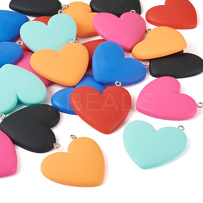 24Pcs 6 Colors Opaque Resin Pendants CRES-TA0001-20-1