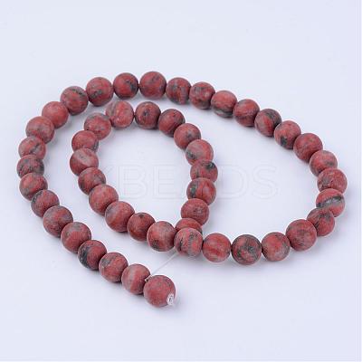 Natural Sesame Jasper/Kiwi Jasper Beads Strands G-Q462-6mm-04-1