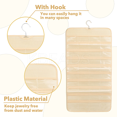 Transparent PVC Double Face Non-Woven Fabrics Jewelry Hanging Display Rolls with Hook ODIS-WH0017-095B-1
