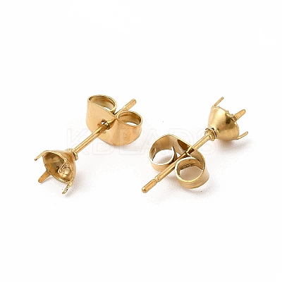 304 Stainless Steel Stud Earring Finding STAS-C071-03A-G-1