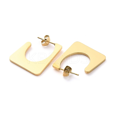 Ion Plating(IP) 304 Stainless Steel Rectangle Stud Earrings EJEW-A104-15G-1