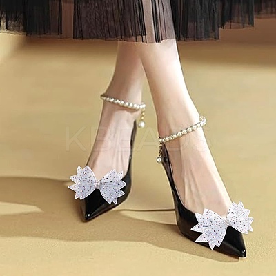 4Pcs 2 Style Polyester Shoe Buckle Clips HJEW-HY00077-1