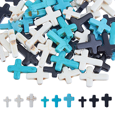 180Pcs 9 Styles Synthetic Turquoise Beads G-FI0001-22-1