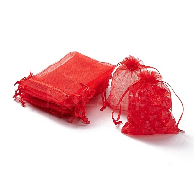 Organza Gift Bags with Drawstring LS-X1-OP-R016-9x12cm-01-1