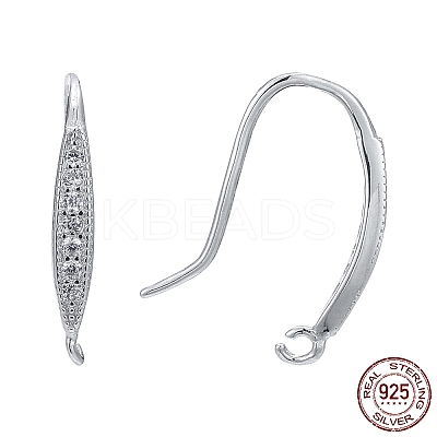 Anti-Tarnish Rhodium Plated 925 Sterling Silver Earring Hooks STER-K168-096P-1