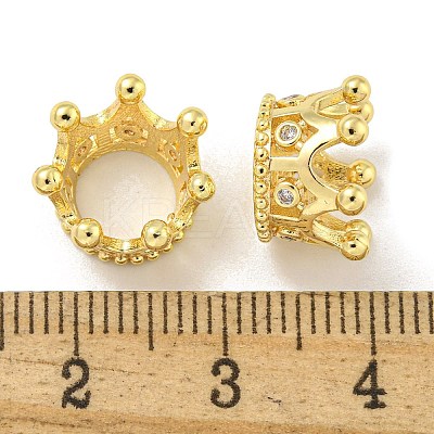 Crown Brass European Beads KK-L075-020LG-1