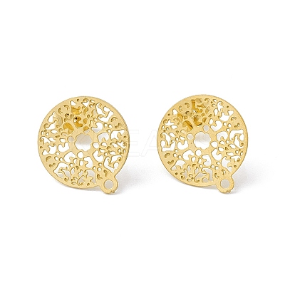 304 Stainless Steel Stud Earrings Finding STAS-C061-01G-1