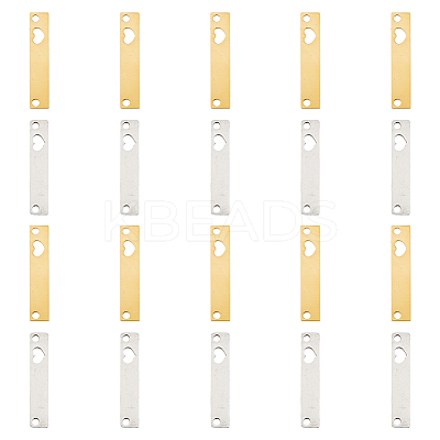 20Pcs 2 Colors 201 Stainless Steel Pendants STAS-DC0014-09-1