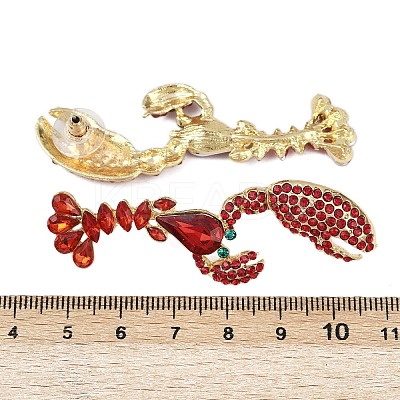 Alloy Rhinestone Stud Earrings EJEW-P317-02G-1