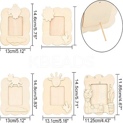 Unfinished Natural Wood Photo Frames WOOD-NB0001-53-1