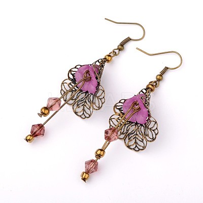 Acrylic Pendant Earrings EJEW-PJE756-1