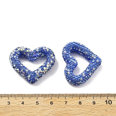 Heart Shape Polymer Clay Rhinestone Beads CLAY-NH0001-09B-02-1