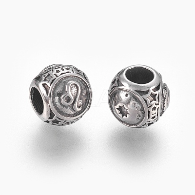 316 Surgical Stainless Steel European Beads STAS-P212-18P-05-1