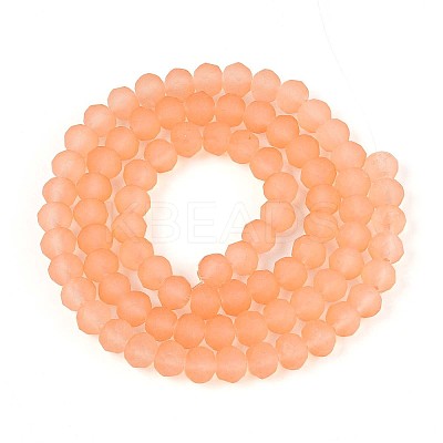 Baking Paint Frosted Glass Beads Strands FGLA-N003-6mm-06-1