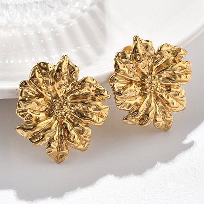 304 Stainless Steel Studs Earrings for Women LS-EJEW-K306-29G-1