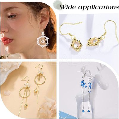 40Pcs Ion Plating(IP) 304 Stainless Steel Earring Hooks STAS-UN0036-42-1