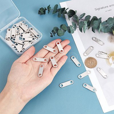 40Pcs 201 Stainless Steel Links Connectors STAS-DC0003-19-1