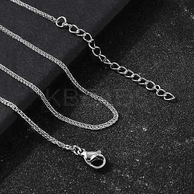1.5MM 304 Stainless Steel Wheat Chain Necklaces for Men STAS-V011-03B-P-1