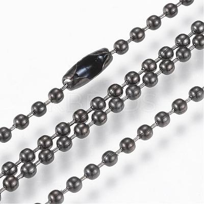 304 Stainless Steel Ball Chain Necklace MAK-R012-02B-1