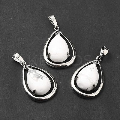 Natural Howlite Pendants G-B033-04P-15-1