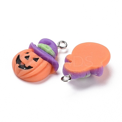 Halloween Opaque Resin Pendants LS-RESI-G028-08P-1