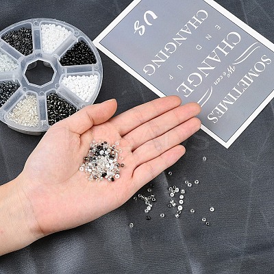 8 Style 8/0 Glass Round Seed Beads SEED-YW0001-38B-1