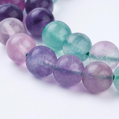 Natural Fluorite Beads Strands G-P318-05-8mm-1