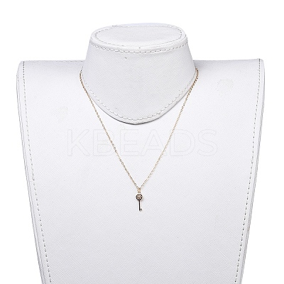 Brass Micro Pave Cubic Zirconia Pendant Necklace NJEW-JN02672-02-1