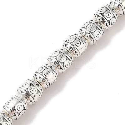 Barrel Tibetan Style Alloy Bead Strands TIBEB-O007-37-NR-1