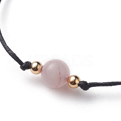 Natural Rose Quartz Beaded Bracelets BJEW-JB05505-03-1