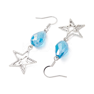 Alloy Star Dangle Earrings EJEW-JE05873-1