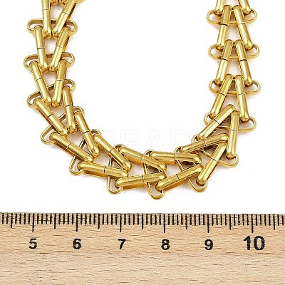 304 Stainless Steel Triangle Link Chain Necklaces NJEW-C092-01G-1