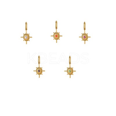 304 Stainless Steel Cubic Zirconia Pendants STAS-OY007-74G-1