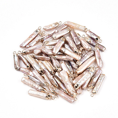 Electroplated Natural Keshi Pearl Pendants PEAR-S012-83-1