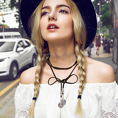 3Pcs 3 Colors Wool Cord Lariat Necklaces Set NJEW-AN0001-27-1