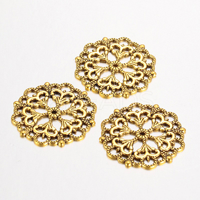 Tibetan Style Filigree Joiners Links LS-TIBE-A11623-AG-FF-1