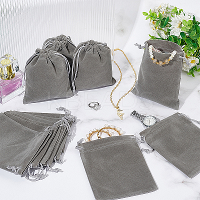 30Pcs Rectangle Velvet Drawstring Pouches TP-NB0001-61C-1