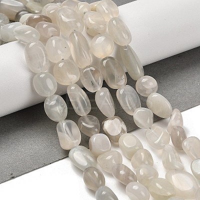 Natural White Moonstone Beads Strands G-P497-01E-69C-1