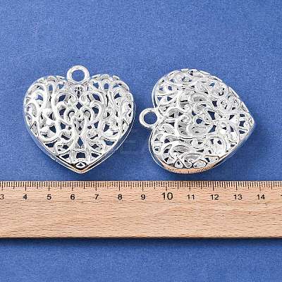 Hollow Tibetan Style Alloy Heart Pendants TIBEP-S095-S-RS-1