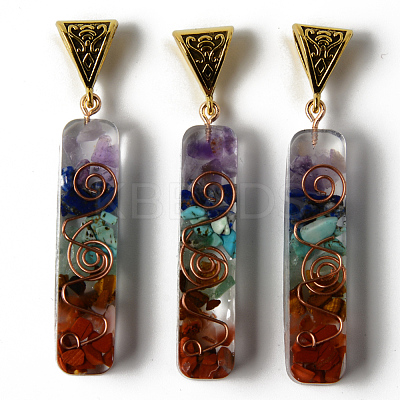 Rectangle Epoxy Resin Big Pendants G-R478-21-1