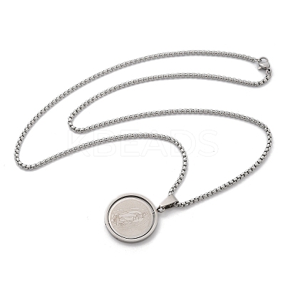 201 Stainless Steel Pendant Necklaces NJEW-Z058-01P-1