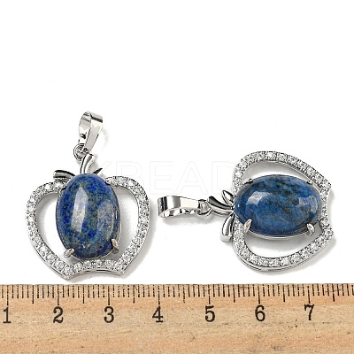 Natural Dyed Lapis Lazuli with Clear Cubic Zirconia Pendants G-G133-03P-21-1