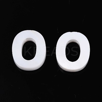 Natural Freshwater Shell Letter Charms BSHE-ZX007-02O-1
